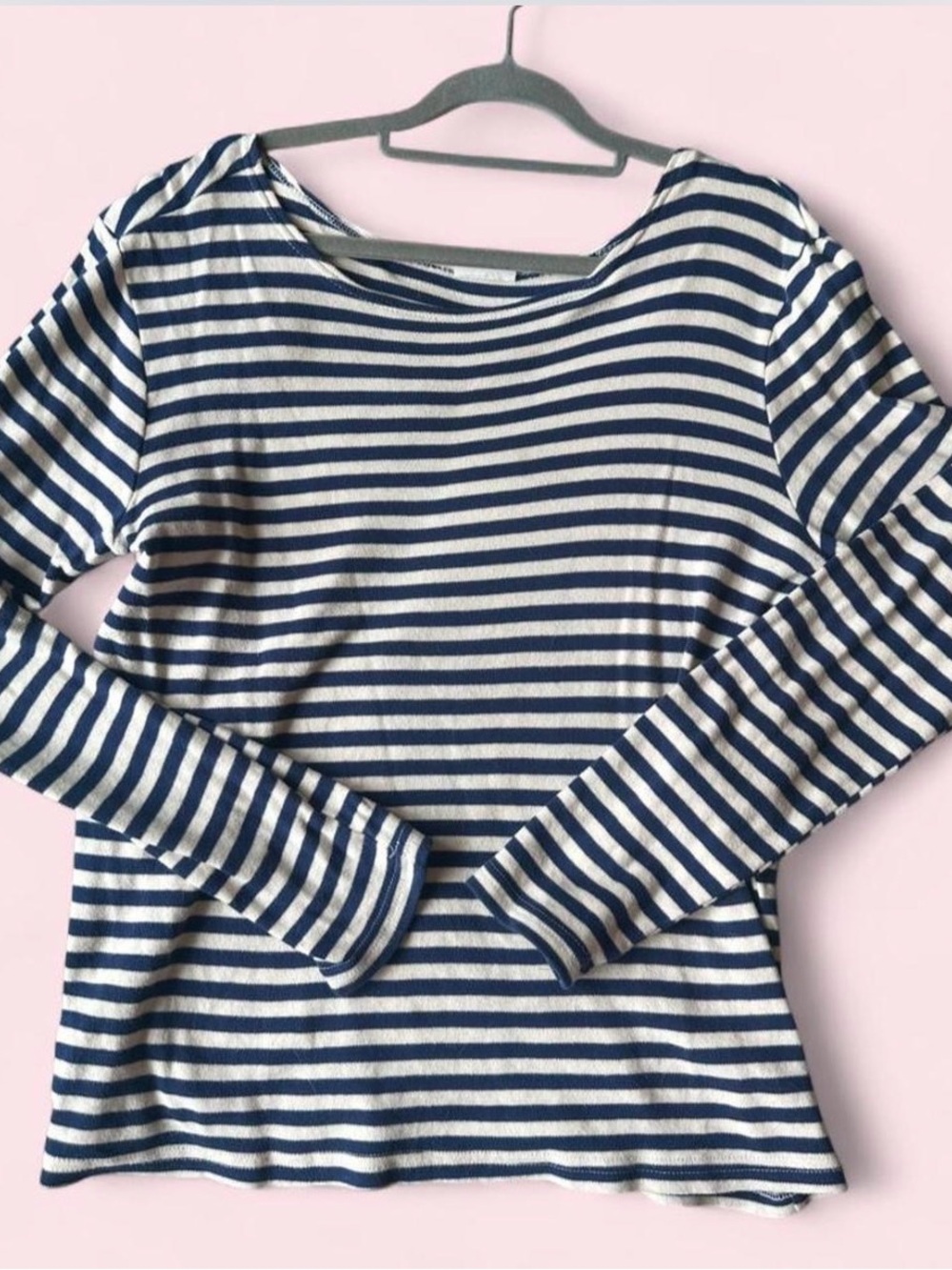 Unisex Front General Store NYC Brand Classic Navy and White Boatneck Top